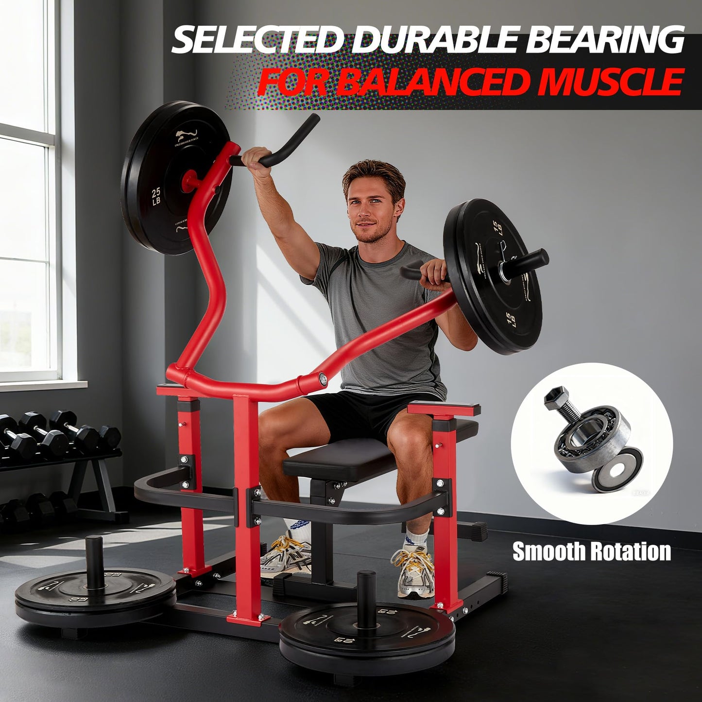 Garvee Chest Press Machine, Bench Press Machine with Independent Converging Arms, Adjustable Bench Chest Press for Home Gym Upper Body Strength Training
