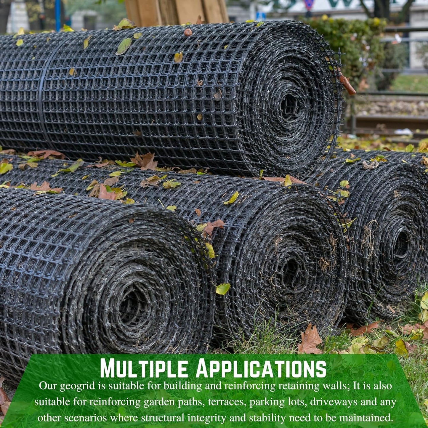 Farm Plastic Supply - Retaining Wall Geogrid - Driveway Stabilization Grids, Gravel Grid Walls Geocell Geogrid for Retaining Wall (6.25' x 288')
