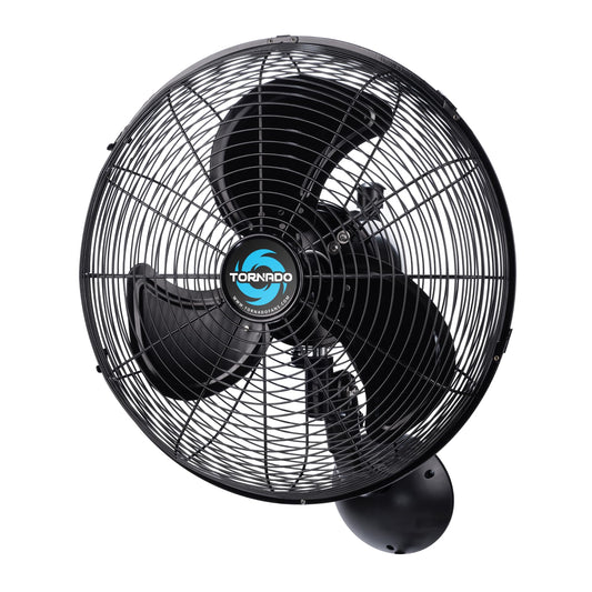 Tornado 16" Pro Series Waterproof Outdoor Oscillating Wall Mount Fan – Heavy-Duty High Velocity Metal Fan for Patio, Industrial, Commercial, Residential & Greenhouse – UL Safety Listed