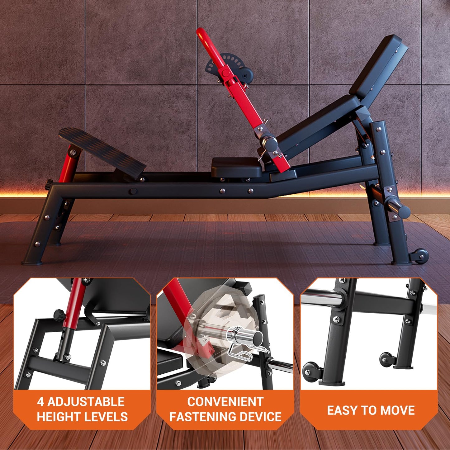 GarveeLife Hip Thrust Machine, 900 LBS Plate-Loaded Glute Bridge Machine with Weight Holder, Heavy Duty Butt Exercise Equipment for Glute Muscles Building and Butt Shaping, Adjustable Footboard