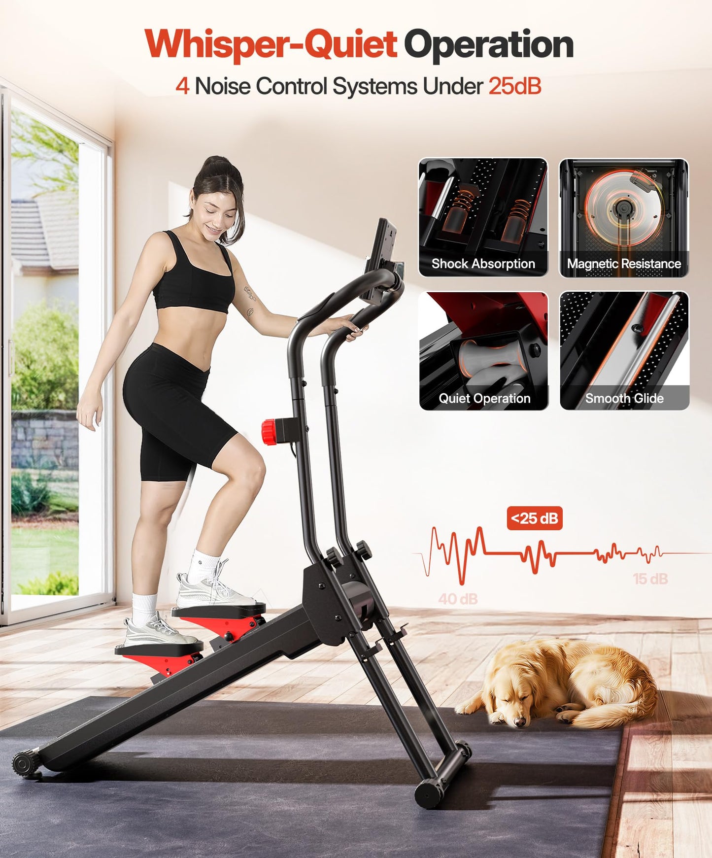 YOLEO Magnetic Stair Stepper for Home, 16-Level Resistance up to 130LB, Folding Stair Climber with 28'' Stride, Quiet Cardio Stair Machine with HR Sensor & 660LB Capacity