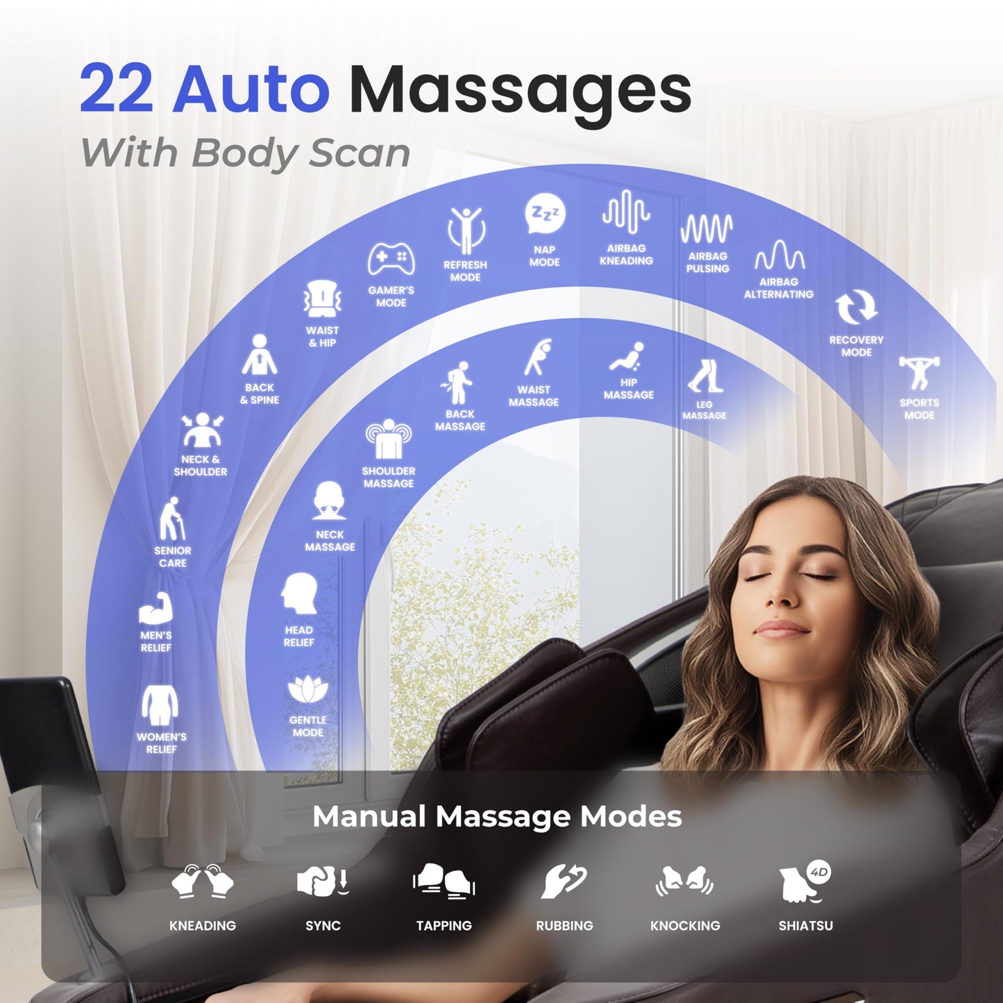 Osaki 2026 4D Ion l Full Body Massage Chair l 4D Massage Mechanism l Voice Control l 24 Auto Massages l SL-Track l Zero Gravity l Space Saving l Touchscreen Controller l Bluetooth Speaker (Black)