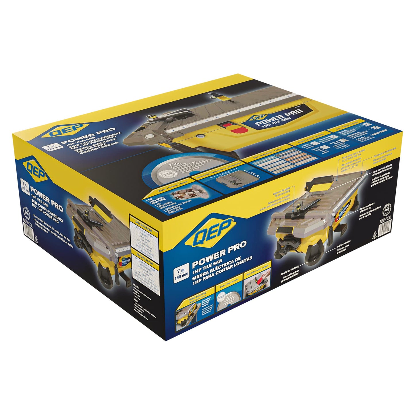 QEP 22900Q Power 1 HP Pro Tile Wet Saw, 7-Inch