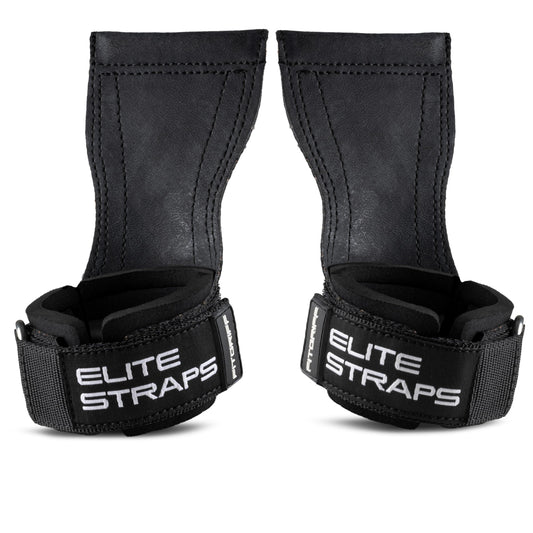 Fitgriff® Elite Straps - Lifting Wrist Straps (Rubber Grips) for Weightlifting, Gym, Workout, Deadlift - Anti-Slip Revolution for Men and Women (Black, M/L)
