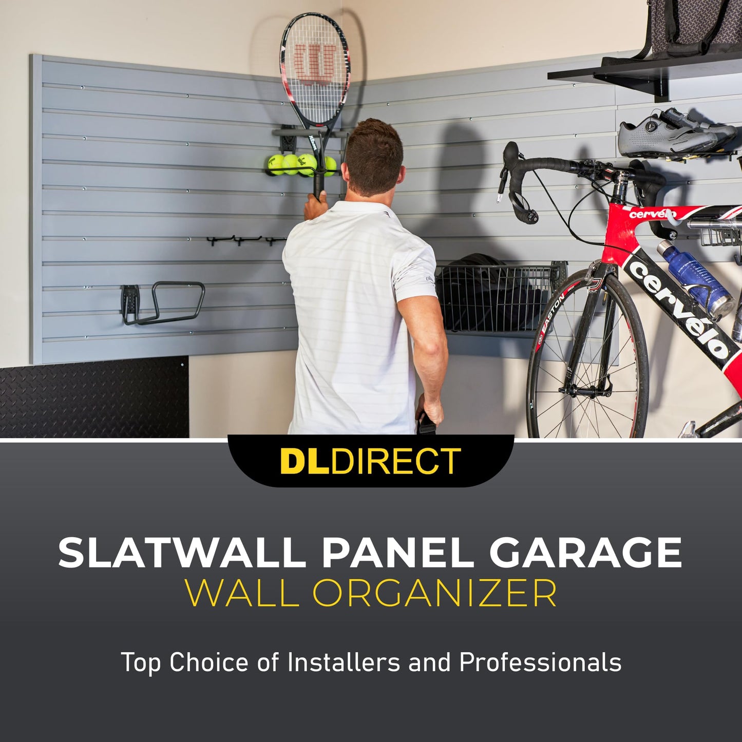 Heavy Duty 4x4 PVC Garage SlatWall Storage System (with Endcaps & Screws) - Modular Slat Wall Paneling for Garage Wall Organizer - Interlocking SlatWall Panels for Home & Commercial Use (White)