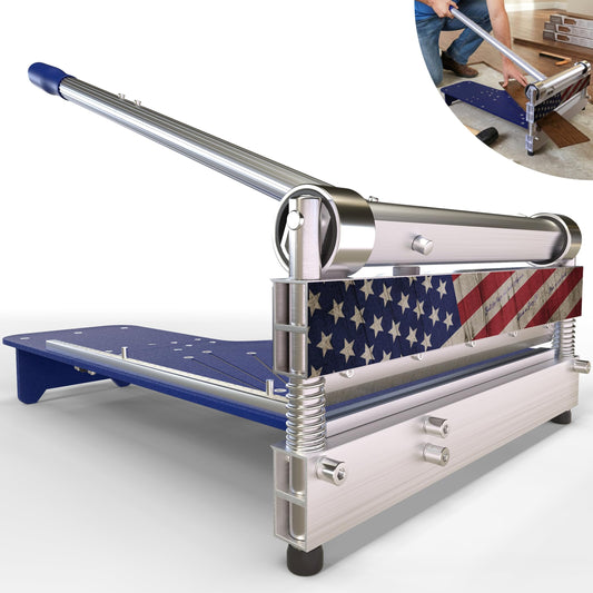13" Manual Flooring Cutter for Vinyl Plank (LVP/LVT), SPC & Laminate, 0°-45° Angle Cuts, Tungsten Steel Blade, Heavy-Duty Aluminum Frame, Dust-Free Quiet Tool for Installers & Home Renovation