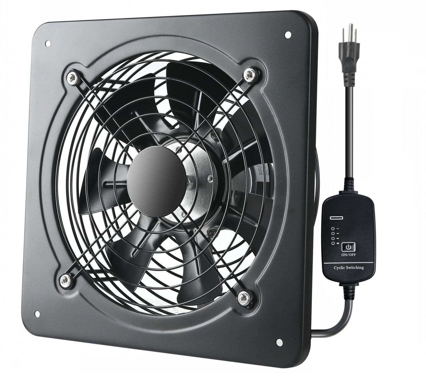 12 Inch Window Exhaust Wall Mounted Ventilation Basement Extractor Industrial Fan 720 CFM High-Speed1460 RPM Industrial Fan for Home Garage Office Commercial Use (12 Inch+Speed Control)
