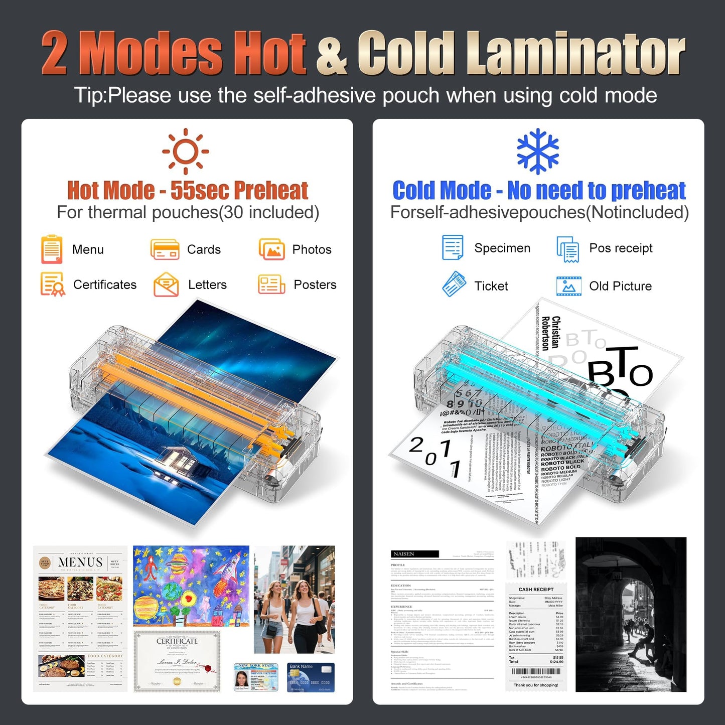 13" 4-Roller Commercial Laminator Machine, Fast 55s Warm-Up&1000mm/min Laminating Speed for Laminating 11x17&A3 Size,Includes 30 Sheets for Office,School(White)