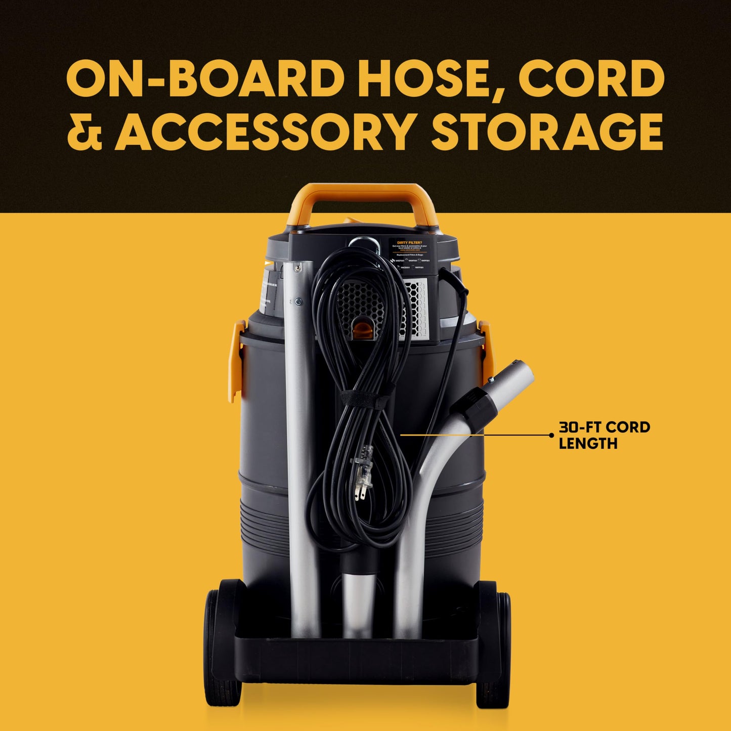 Vacmaster Pro 8 gallon Certified Hepa Filtration Wet/Dry Vac,Black