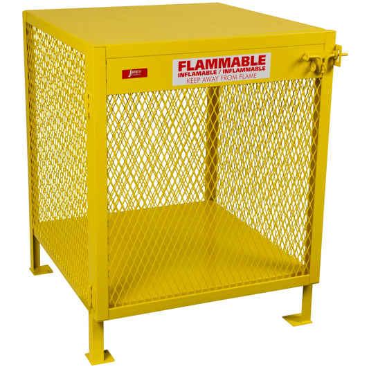 Jamco CW330YPQA Vertical Storage Cylinder Cabinet for Storing Forklift Propane Gas Tanks, 4 Cylinder Capacity, 14-Gauge Steel, 33" x 34" x 40", Yellow