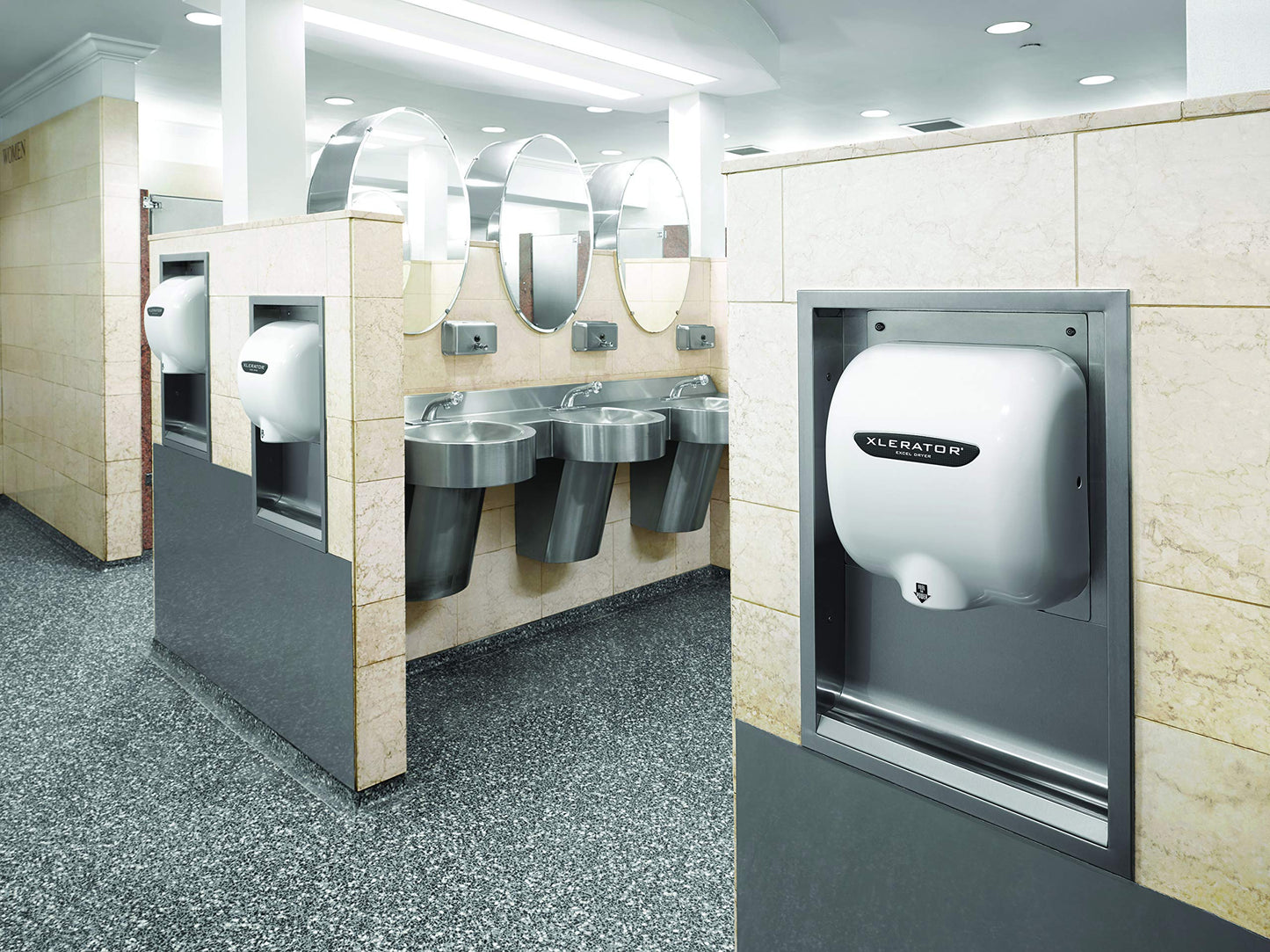 Excel Dryer XL-BWV Hand Dryer XLERATOR XL-BW Automatic, Surface-Mounted, White Thermoset (BMC) Cover, 208-277V Standard Nozzle