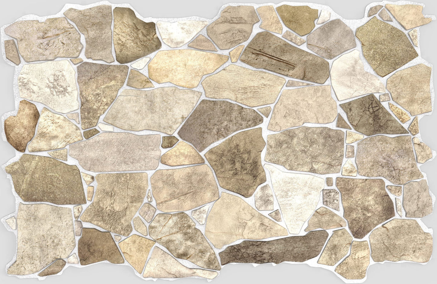 Dundee Deco 3D Stone Wall Panels PVC - Pack of 5, 39"x25" Panel, Covers 33.5 sq. ft - Brown Beige Wall Paneling for Interior Wall Decor