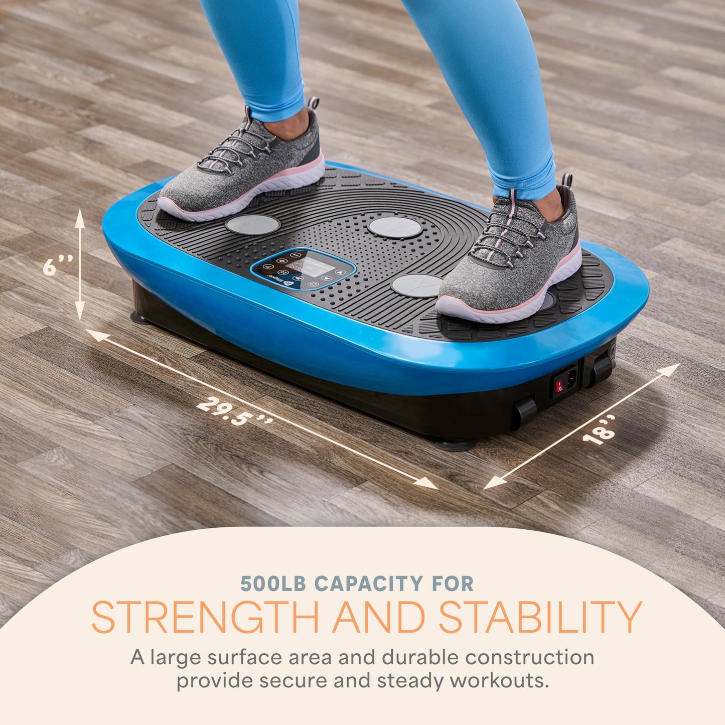 LifePro Rumblex Plus 4D Vibration Plate Exercise Machine - Triple Motor Oscillation, Linear, Pulsation + 3D/4D Motion Vibration Platform/Whole Body Vibration Machine for Weight Loss & Shaping. (Blue)