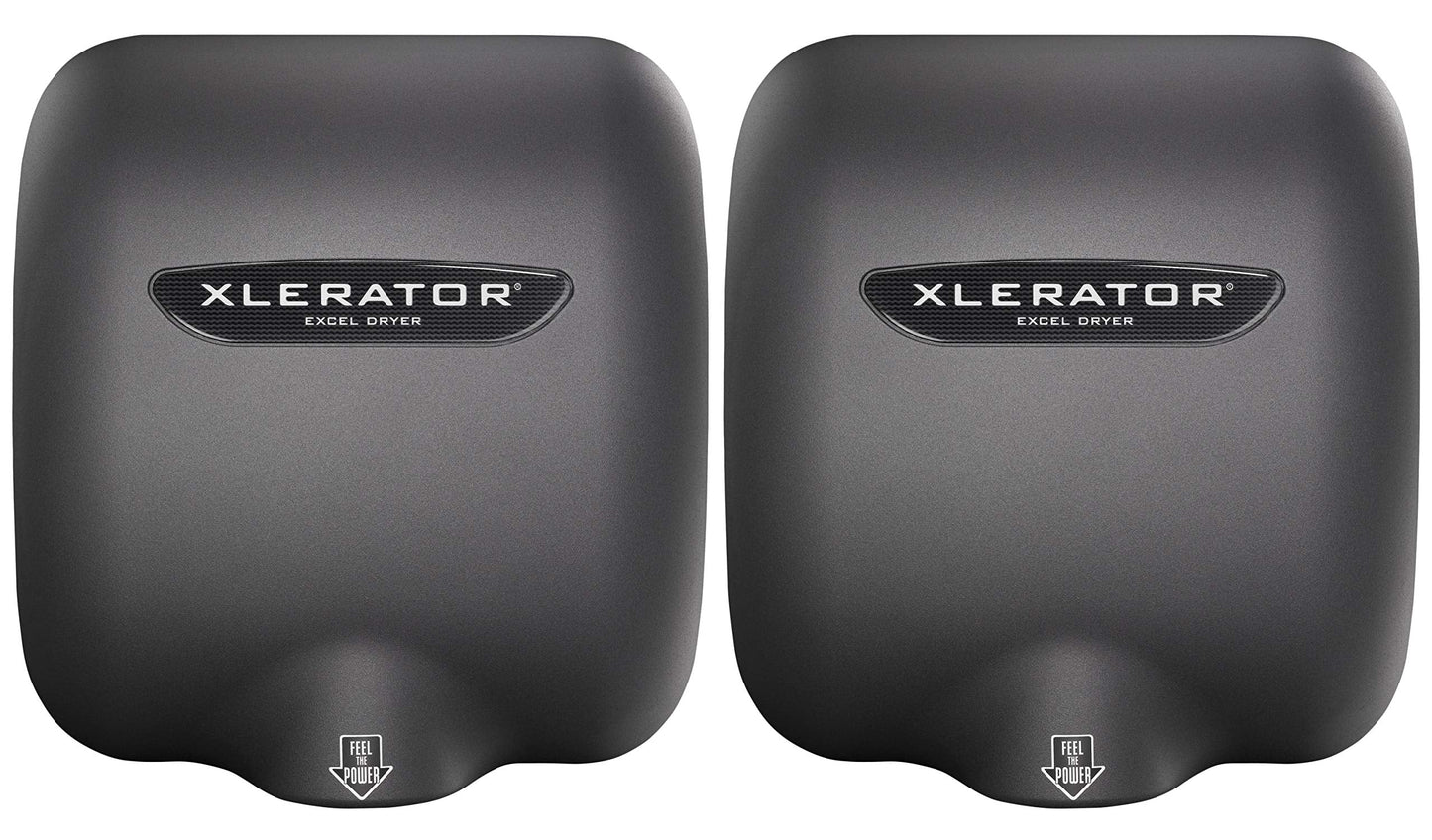 XLERATOR Hand Dryer, Excel Dryer XL-GR-1.1N Hand Dryer, Automatic, Surface-Mounted, Cast Cover, Textured Graphite Paint, 110-120V with Noise Reduction Nozzle