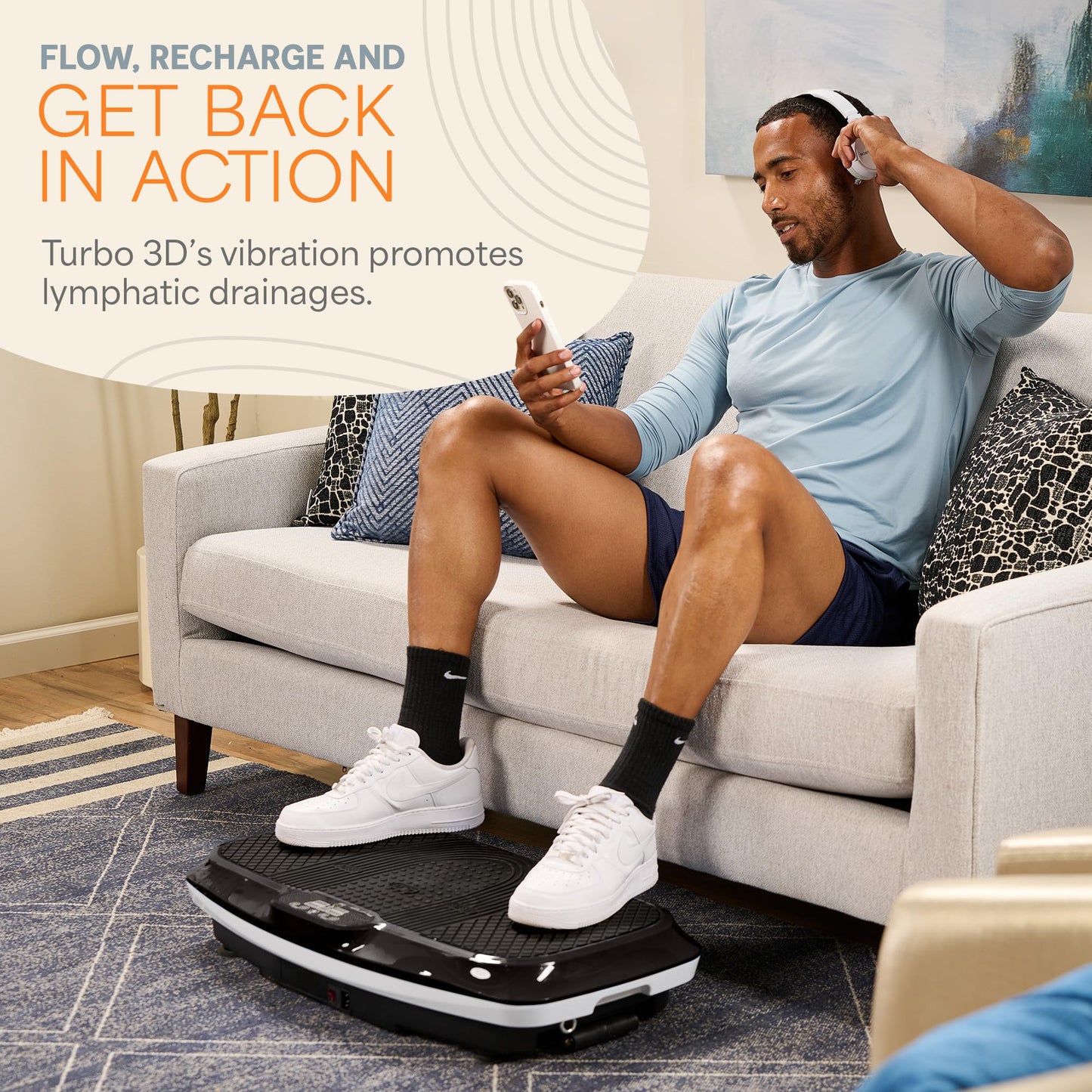 LifePro Turbo 3D Vibration Plate Exercise Machine - Dual Motor Oscillation, Pulsation + 3D Motion Vibration Platform | Full Whole Body Vibration Machine for Home Fitness & Weight Loss. (Black)