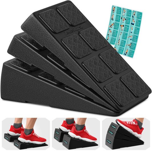 Squat Wedge Block Set of 3/5 - 960 LBS Capacity - Slant Board for Calf Stretching with 5 Stackable Angles - Calf Stretcher Slant Board - Workout Equipment - EPP Material for Exercise Equipment & Physical Therapy