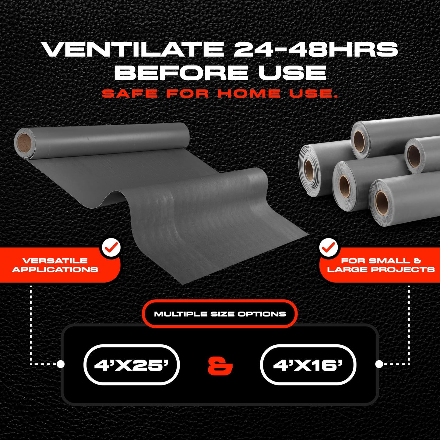 VinylX™ Reinforced Mass Loaded Vinyl (MLV) - Flexible, Heavy Duty Soundproof Barrier for Walls, Ceilings, Floors – ASTM Rated, USA Made – 1.0 lb/sq ft, 48" x 16' Roll