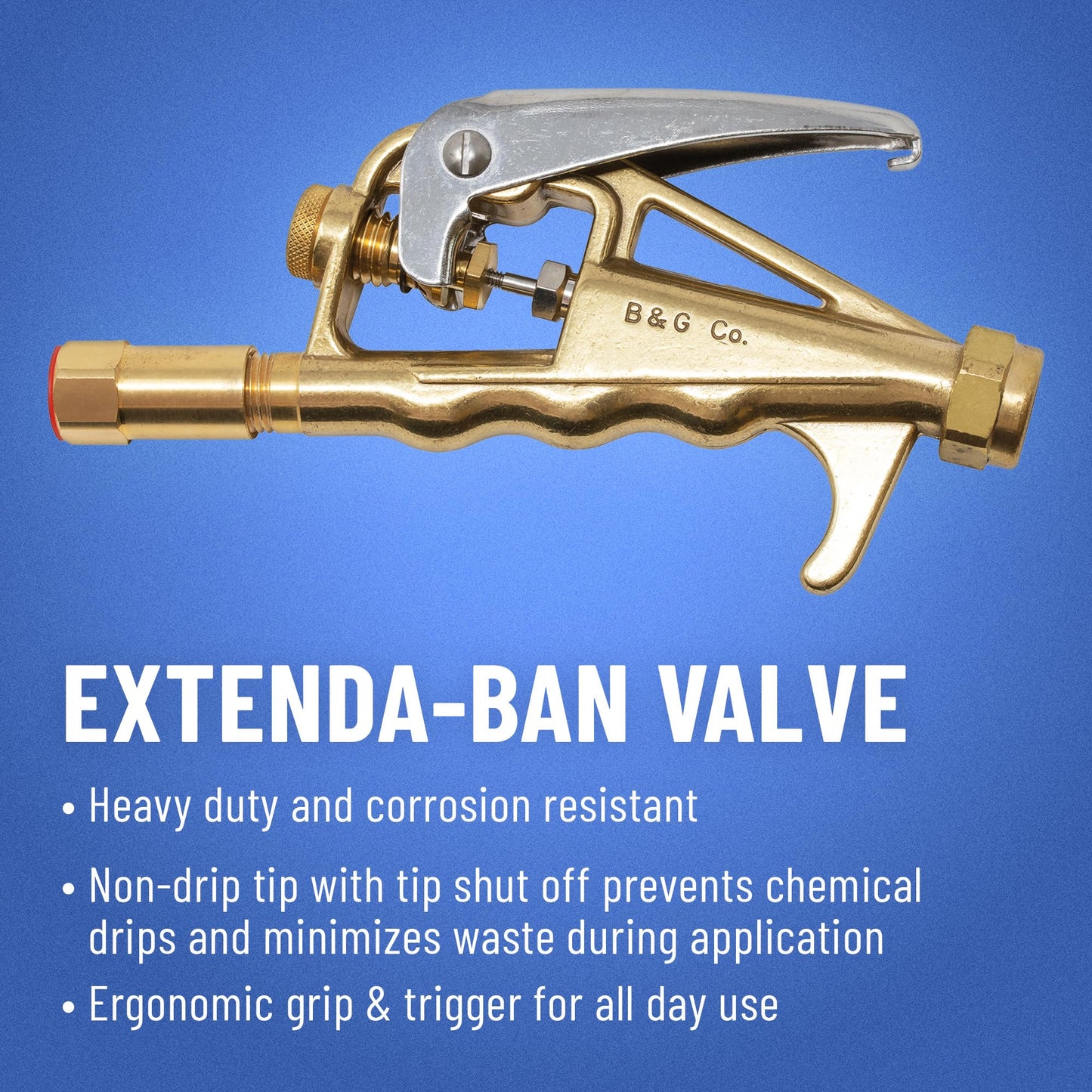 B&G - Primeline 1 Gallon Stainless Sprayer (N124-S-24) - Extenda-Ban Valve - 24" Brass Extension - 4-Way Tip - Durable, Precise, Field Repairable